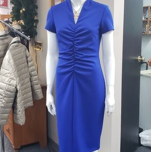 Blue Joseph Ribkoff cinched dress